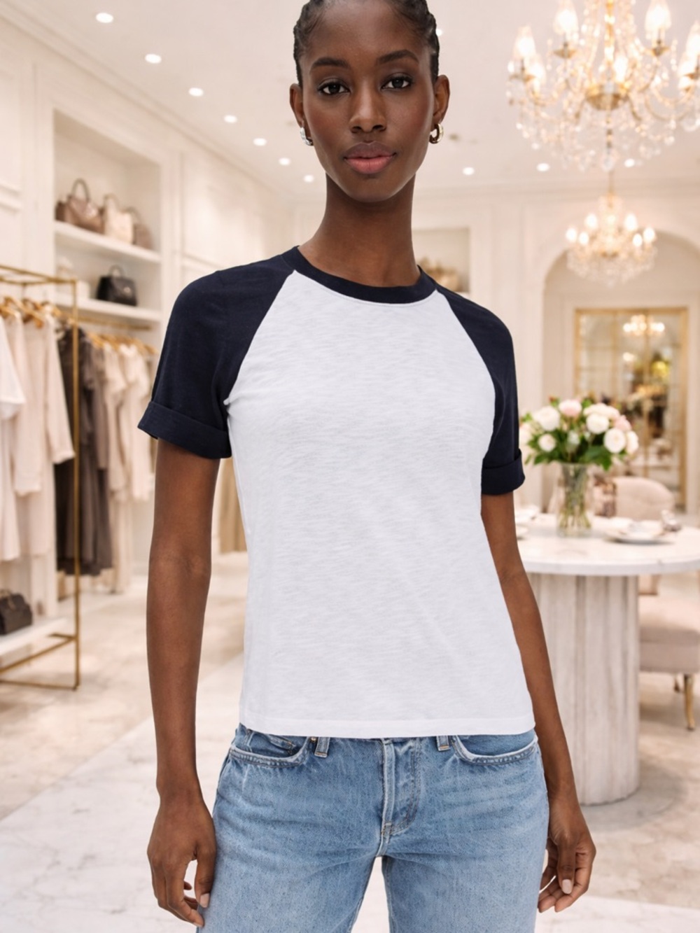 NWT Veronica Beard Women's Short Sleeve Mason Baseball Tee Small 🔥SOLD OUT🔥